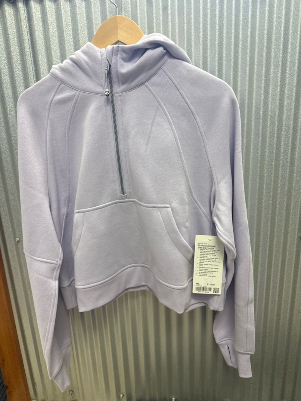 Cropped Lavender Half-Zip Hoodie Sweater - Women